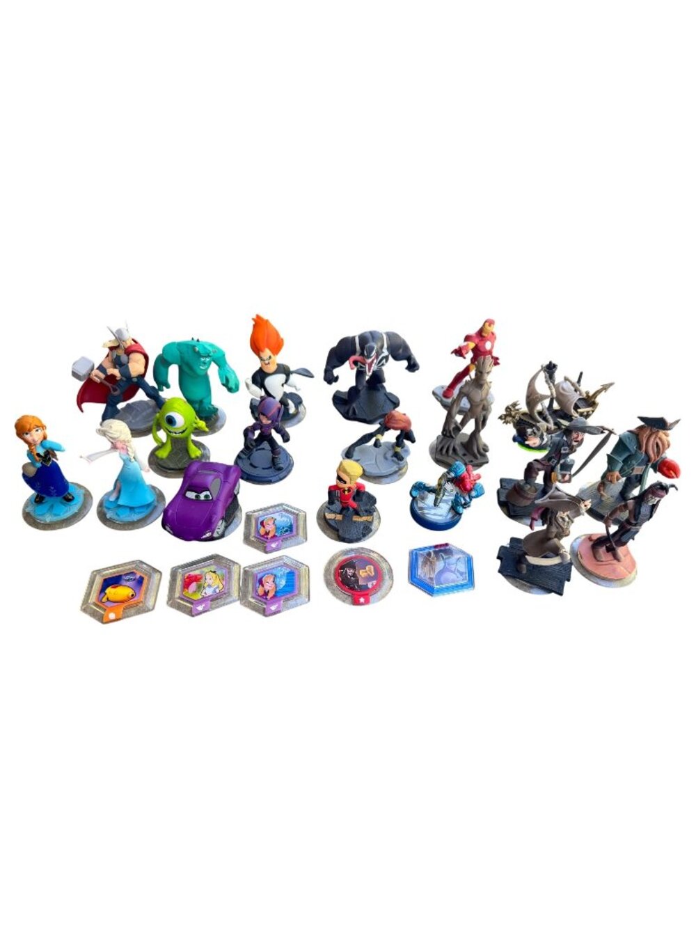 Disney Infinity Figures & Power Discs Lot - Marvel Star Wars Frozen & More
